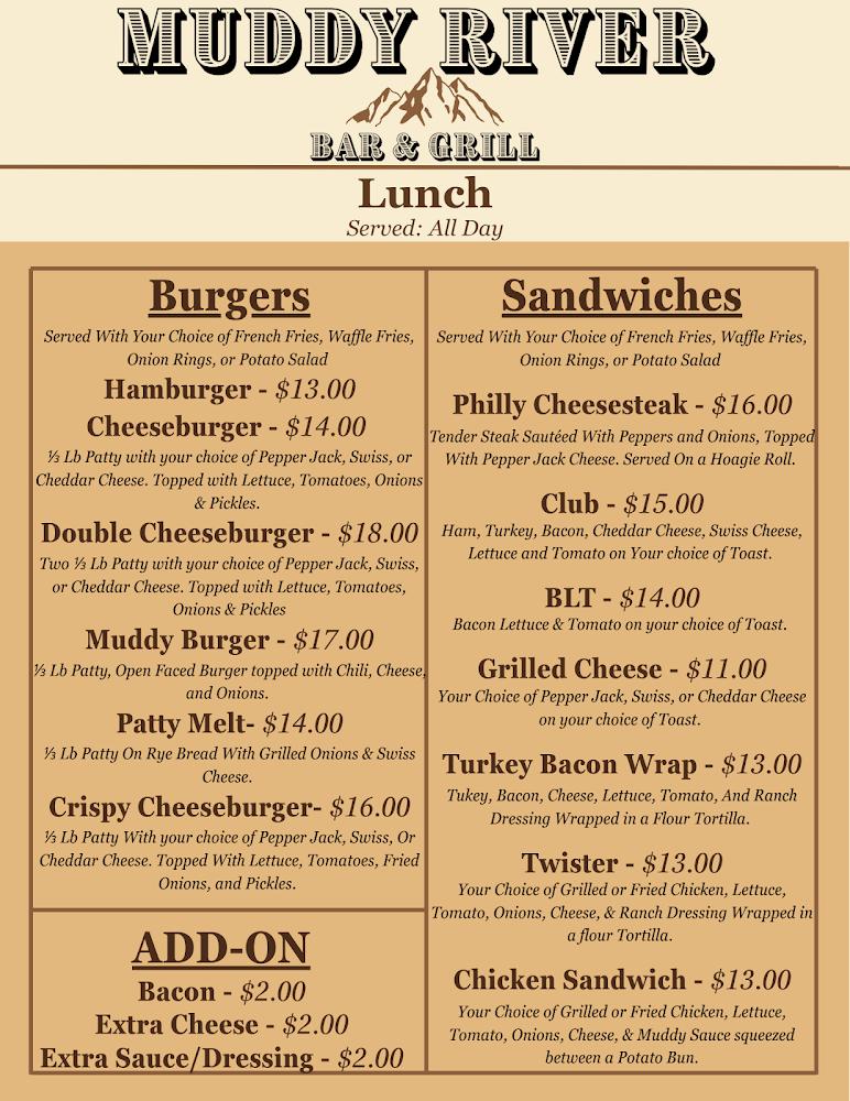 Muddy River Bar & Grill Menu image 3